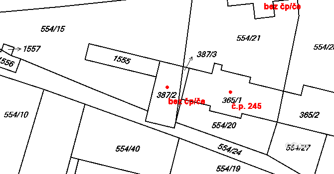 Ševětín 40569446 na parcele st. 387/2 v KÚ Ševětín, Katastrální mapa