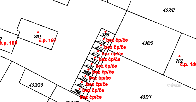 Křešice 41078446 na parcele st. 272 v KÚ Křešice u Litoměřic, Katastrální mapa