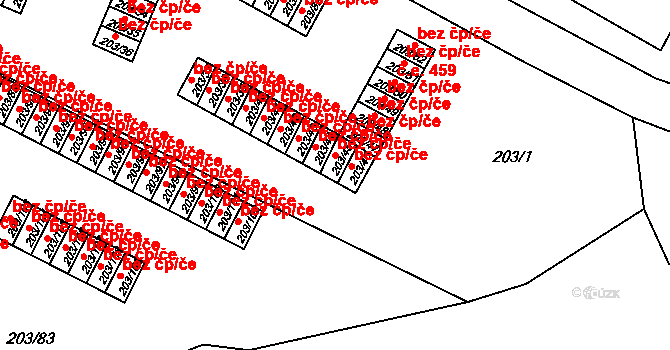 Tachov 43283446 na parcele st. 203/45 v KÚ Tachov, Katastrální mapa