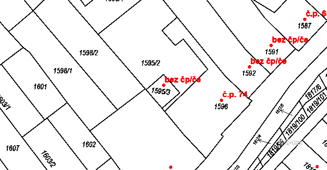 Dolní Bojanovice 44753446 na parcele st. 1595/3 v KÚ Dolní Bojanovice, Katastrální mapa