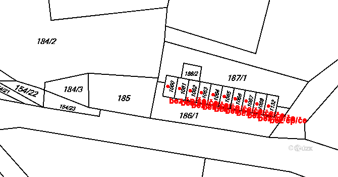 Chvaleč 44921446 na parcele st. 1060 v KÚ Chvaleč, Katastrální mapa