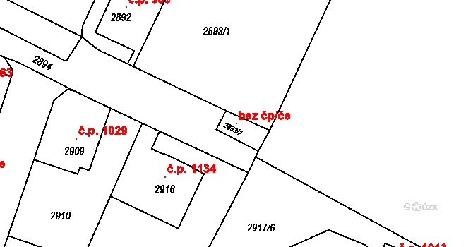 Děčín 47235446 na parcele st. 2893/2 v KÚ Podmokly, Katastrální mapa