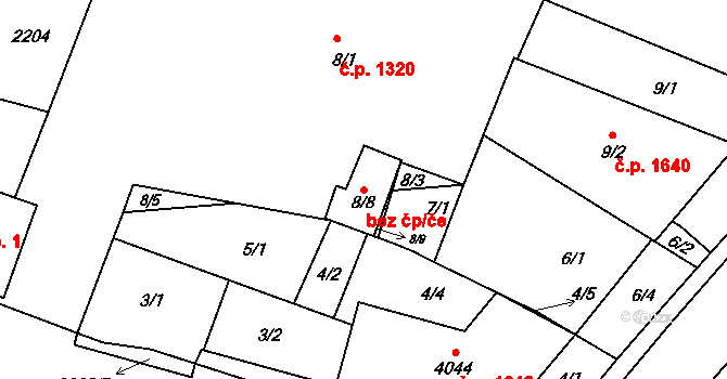 Kunovice 48624446 na parcele st. 8/8 v KÚ Kunovice u Uherského Hradiště, Katastrální mapa