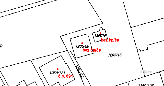 Proboštov 48676446 na parcele st. 1265/20 v KÚ Proboštov u Teplic, Katastrální mapa