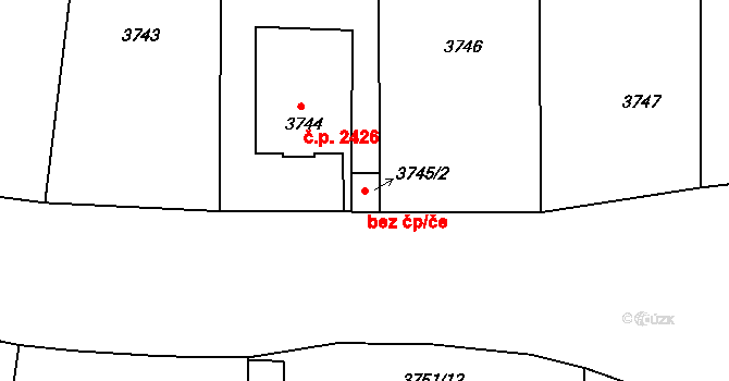 Praha 49330446 na parcele st. 3745/2 v KÚ Smíchov, Katastrální mapa