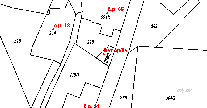 Fryšták 82308446 na parcele st. 218/2 v KÚ Vítová, Katastrální mapa