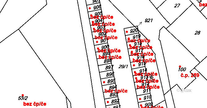 Kralupy nad Vltavou 90298446 na parcele st. 899 v KÚ Lobeč, Katastrální mapa