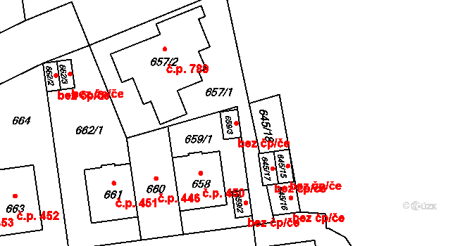 Praha 93417446 na parcele st. 659/3 v KÚ Vokovice, Katastrální mapa