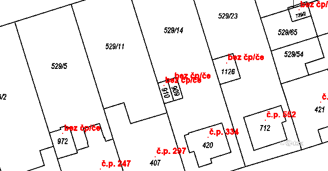 Zlín 118813447 na parcele st. 910 v KÚ Prštné, Katastrální mapa