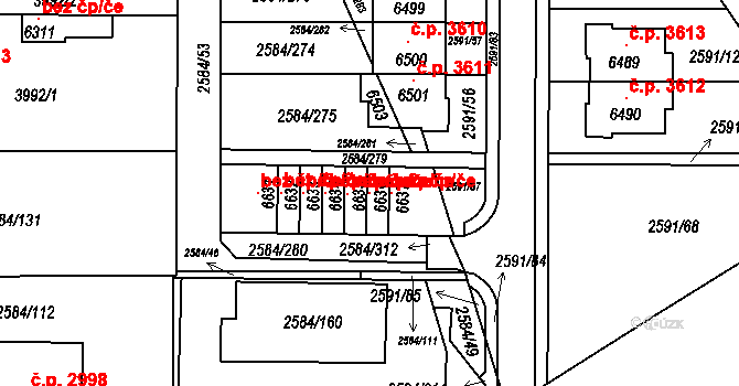 Břeclav 119258447 na parcele st. 6636 v KÚ Břeclav, Katastrální mapa