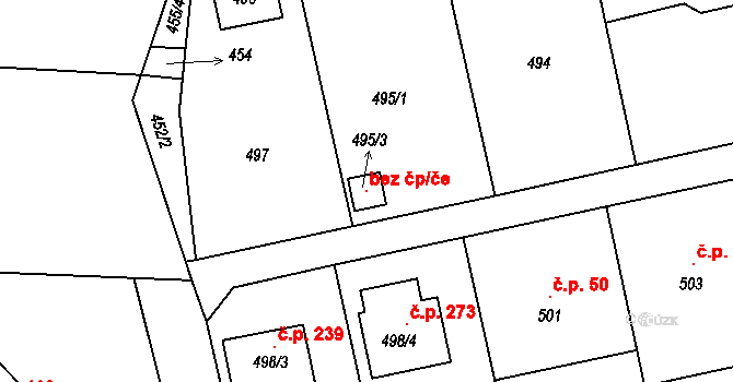 Křemže 120513447 na parcele st. 495/3 v KÚ Křemže, Katastrální mapa