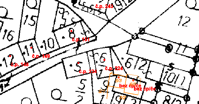 Verneřice 224 na parcele st. 6/1 v KÚ Verneřice, Katastrální mapa