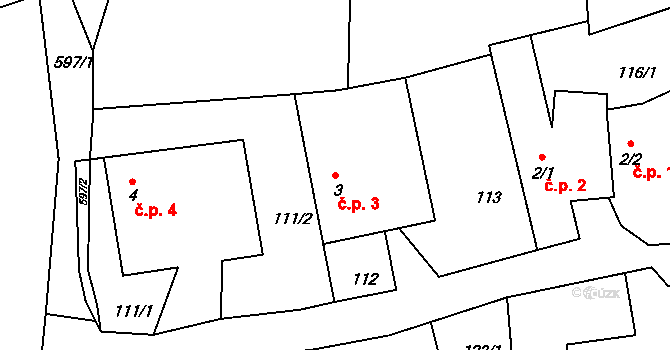 Annovice 3, Drunče na parcele st. 3 v KÚ Drunče, Katastrální mapa