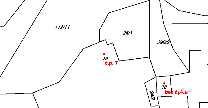 Lukavice 7, Strážov na parcele st. 19 v KÚ Lukavice u Strážova, Katastrální mapa