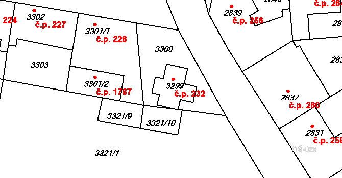 Modřany 232, Praha na parcele st. 3299 v KÚ Modřany, Katastrální mapa