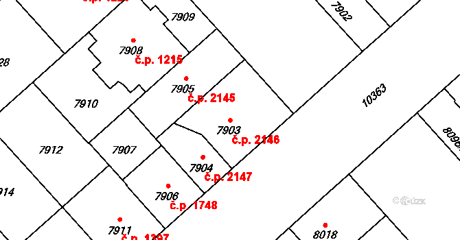 Jižní Předměstí 2146, Plzeň na parcele st. 7903 v KÚ Plzeň, Katastrální mapa