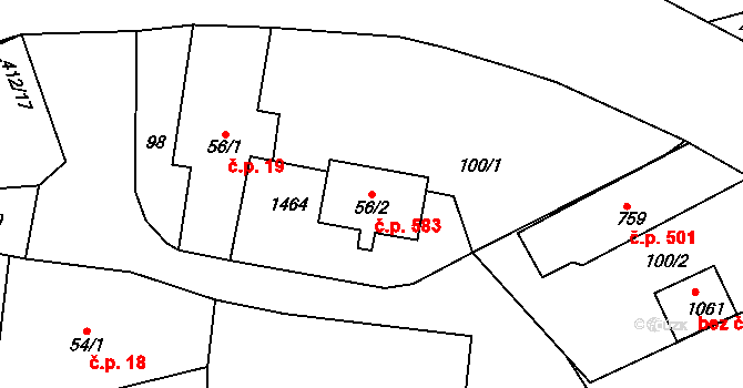 Ždírec nad Doubravou 583 na parcele st. 56/2 v KÚ Ždírec nad Doubravou, Katastrální mapa