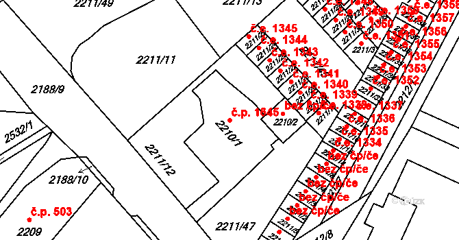 Předměstí 1645, Litoměřice na parcele st. 2210/1 v KÚ Litoměřice, Katastrální mapa