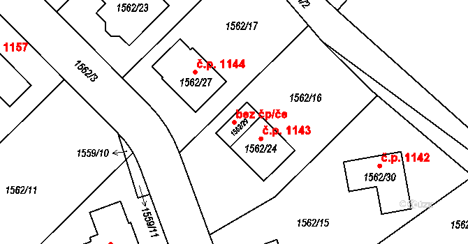 Liberec 42626447 na parcele st. 1562/29 v KÚ Rochlice u Liberce, Katastrální mapa