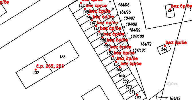 Břasy 46167447 na parcele st. 151 v KÚ Břasy, Katastrální mapa
