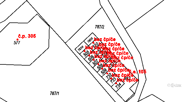 Borová 49402447 na parcele st. 511 v KÚ Borová u Poličky, Katastrální mapa