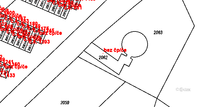 Chomutov 49981447 na parcele st. 2062 v KÚ Chomutov I, Katastrální mapa