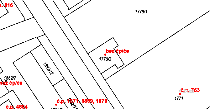 Jihlava 77793447 na parcele st. 1770/2 v KÚ Jihlava, Katastrální mapa