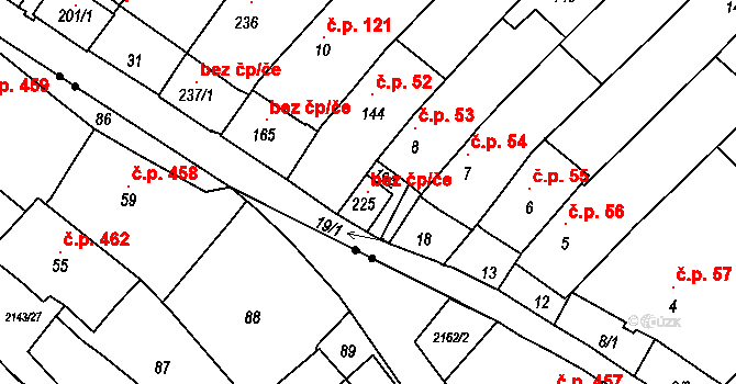 Litomyšl 97447447 na parcele st. 225 v KÚ Lány u Litomyšle, Katastrální mapa