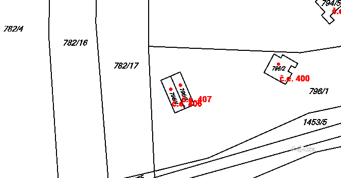 Oslnovice 406 na parcele st. 796/4 v KÚ Oslnovice, Katastrální mapa
