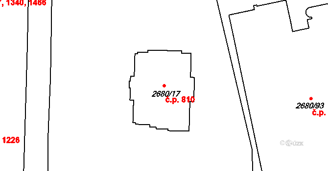 Přerov I-Město 810, Přerov na parcele st. 2680/17 v KÚ Přerov, Katastrální mapa