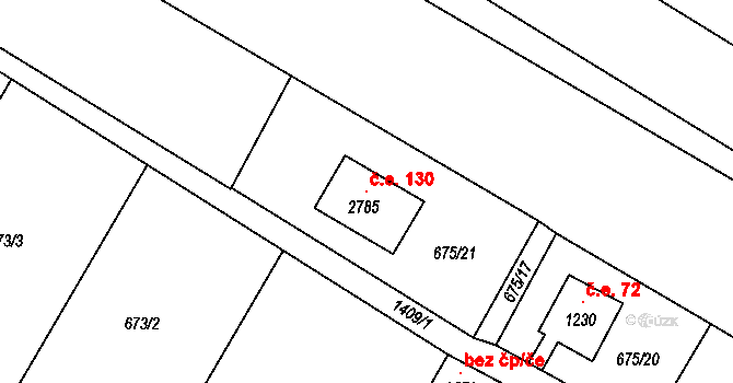 Chlumec nad Cidlinou III 130, Chlumec nad Cidlinou na parcele st. 2785 v KÚ Chlumec nad Cidlinou, Katastrální mapa