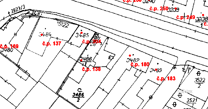 Poděbrady III 138, Poděbrady na parcele st. 3486/1 v KÚ Poděbrady, Katastrální mapa