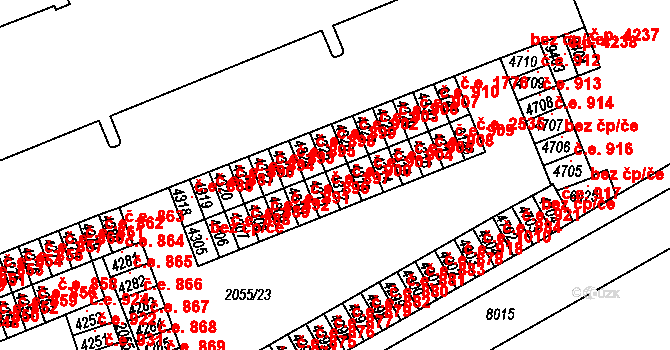 Hodonín 900 na parcele st. 4312 v KÚ Hodonín, Katastrální mapa