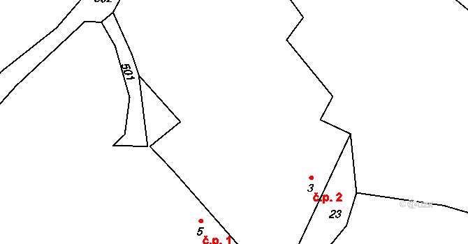 Hrzín 2, Ratměřice na parcele st. 3 v KÚ Hrzín, Katastrální mapa