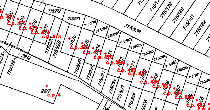 Výškovice 469, Ostrava na parcele st. 1073 v KÚ Výškovice u Ostravy, Katastrální mapa