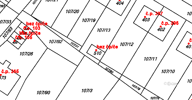 Zbraslav 39841448 na parcele st. 510 v KÚ Zbraslav na Moravě, Katastrální mapa