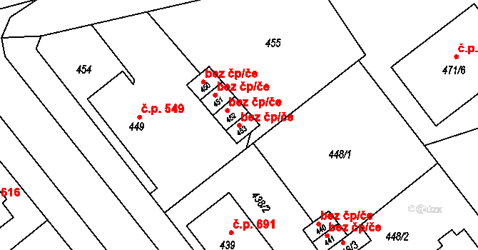 Velká Bystřice 40893448 na parcele st. 453 v KÚ Velká Bystřice, Katastrální mapa