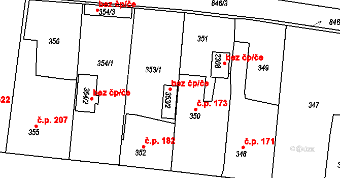 Lubná 42704448 na parcele st. 353/2 v KÚ Lubná u Rakovníka, Katastrální mapa