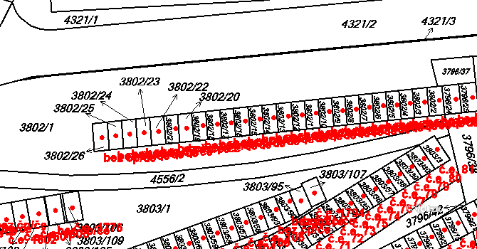 Teplice 43288448 na parcele st. 3802/16 v KÚ Teplice, Katastrální mapa