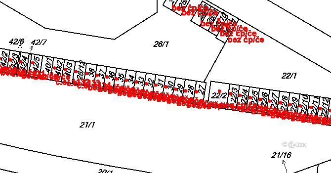 Teplice 45128448 na parcele st. 30 v KÚ Teplice-Řetenice, Katastrální mapa