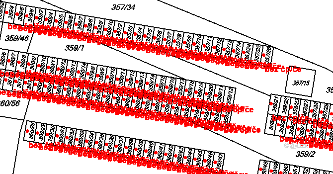 Rousínov 119 na parcele st. 359/16 v KÚ Rousínov u Vyškova, Katastrální mapa