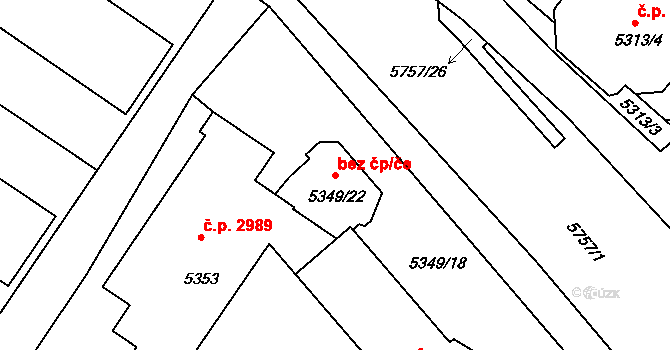 Tábor 48774448 na parcele st. 5349/22 v KÚ Tábor, Katastrální mapa