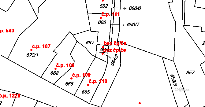 Litoměřice 49005448 na parcele st. 664/2 v KÚ Litoměřice, Katastrální mapa