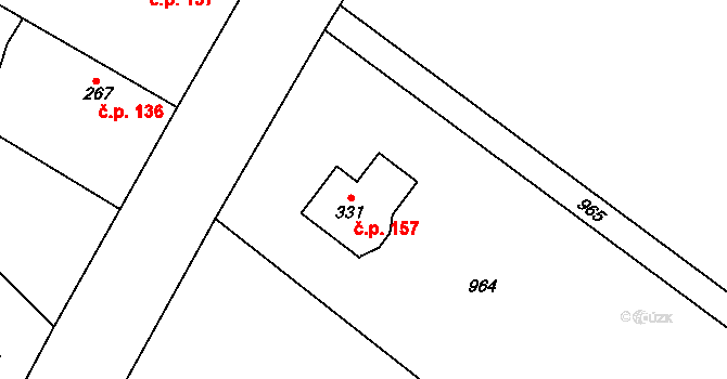 Struhy 157, Čachovice na parcele st. 331 v KÚ Struhy, Katastrální mapa