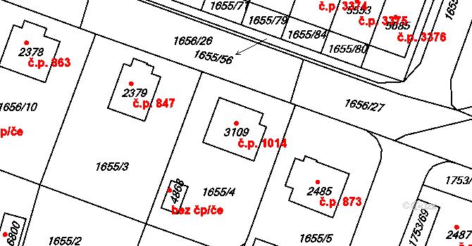 Havlíčkův Brod 1014 na parcele st. 3109 v KÚ Havlíčkův Brod, Katastrální mapa