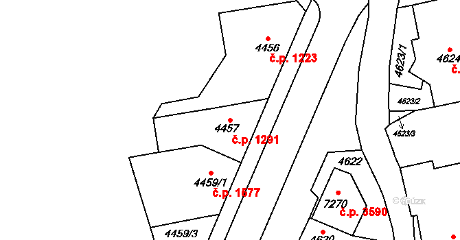 Přerov I-Město 1291, Přerov na parcele st. 4457 v KÚ Přerov, Katastrální mapa