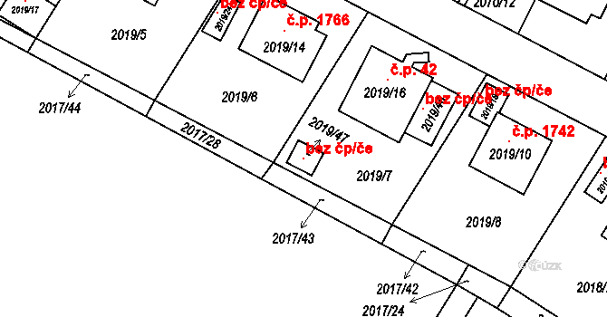 Boskovice 146092449 na parcele st. 2019/47 v KÚ Boskovice, Katastrální mapa