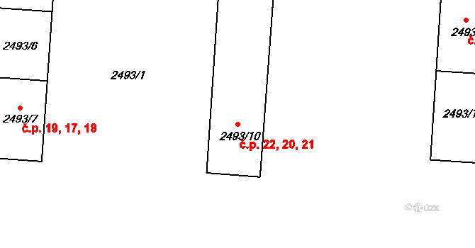Ústí nad Labem-centrum 20,21,22, Ústí nad Labem na parcele st. 2493/10 v KÚ Ústí nad Labem, Katastrální mapa