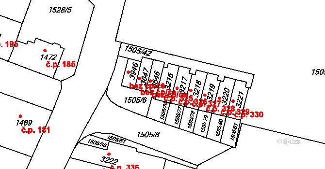 Kryblice 325, Trutnov na parcele st. 3216 v KÚ Trutnov, Katastrální mapa