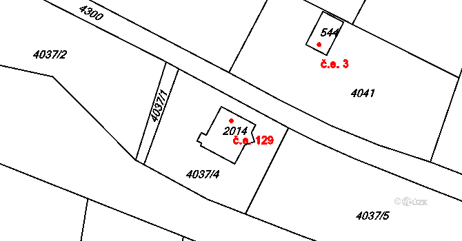 Chrást nad Sázavou 129, Týnec nad Sázavou na parcele st. 2014 v KÚ Týnec nad Sázavou, Katastrální mapa